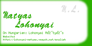 matyas lohonyai business card